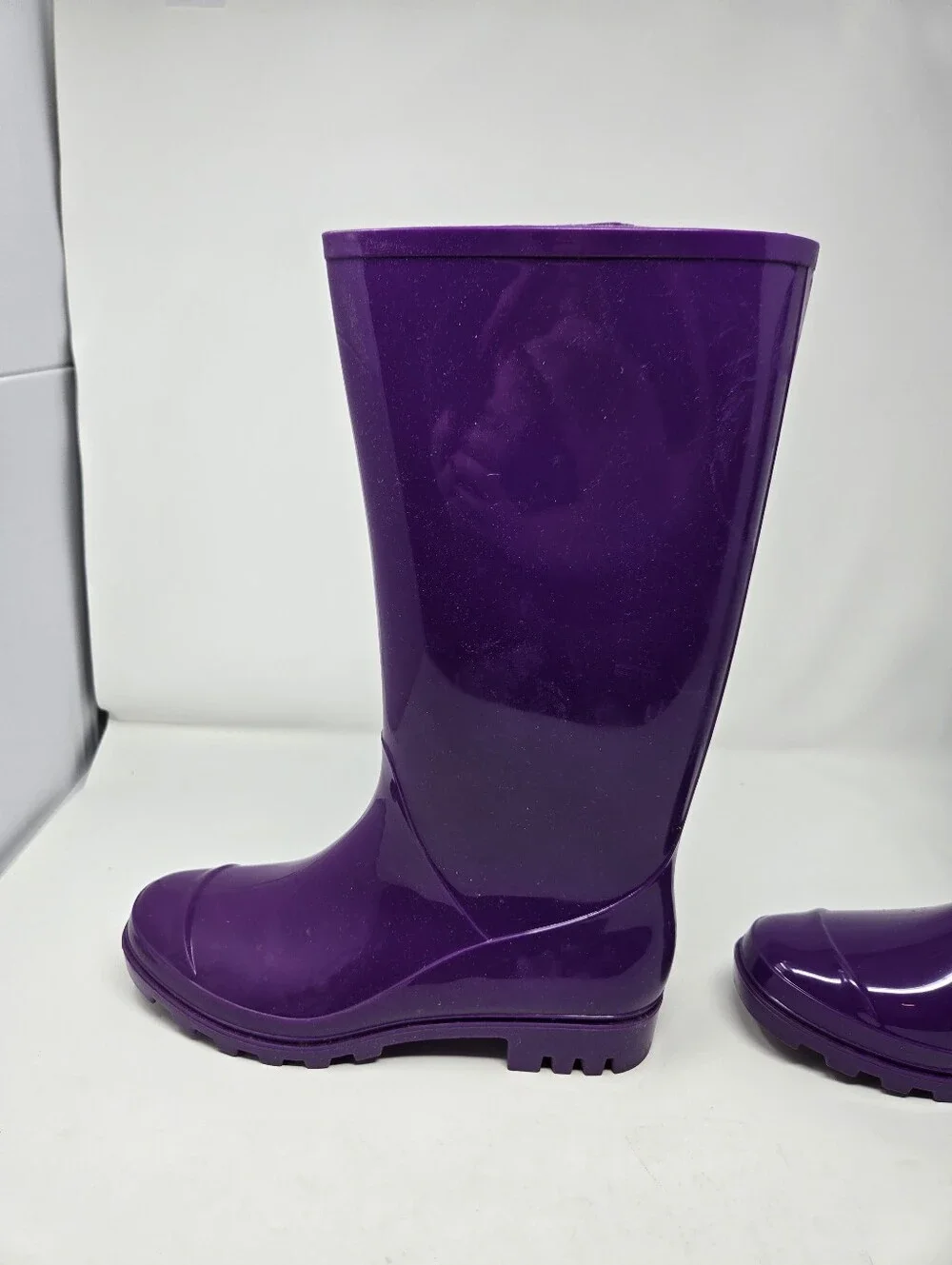 Arizona Winston Size 10 Womens Purple Calf Length Rainboot Rubber Shiny Used